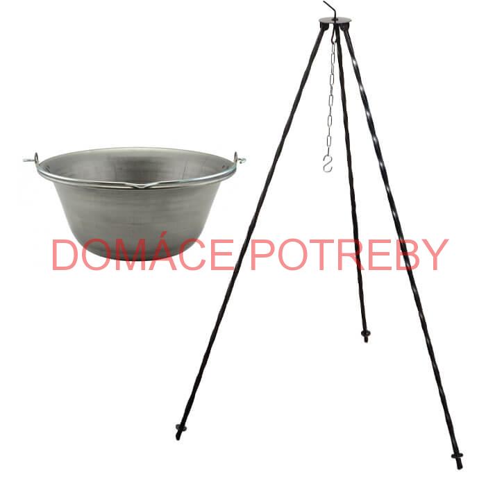 Železný kotlík 14 L (0,75 mm) + trojnožka 1,2 m
