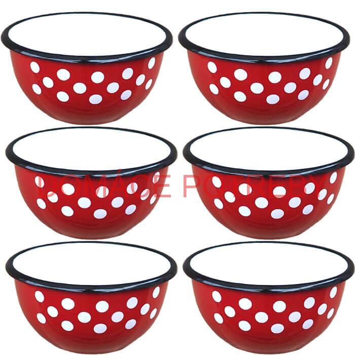 Súprava smaltovaných misiek 18 cm 6 ks