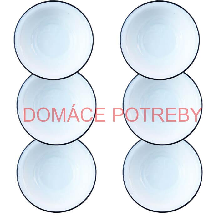 Súprava smaltovaných hlbokých tanierov 20 cm 6 ks