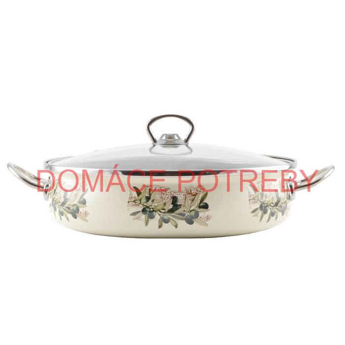 Smaltovaná rajnica s pokrievkou 26 cm OLIVA