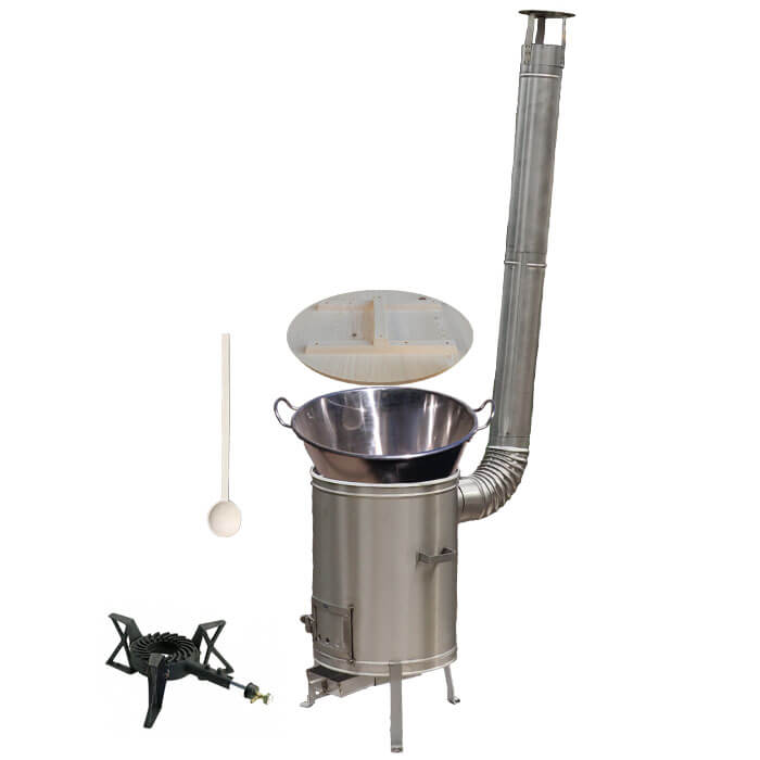 Zabíjačkový nerezový kotol 100 L + nerezová kotlina 60 cm + horák 7 kW + vareška