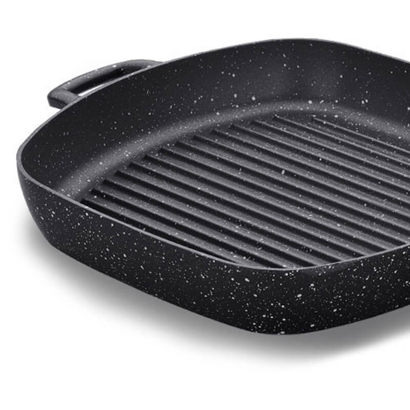 Grilovacia panvica s rúčkou 28 x 28 Grill Plus Volkanit