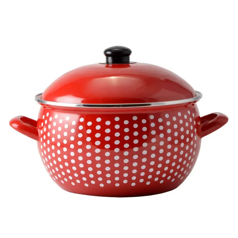 Smaltovaný hrniec 3,8 l červený 18 cm (bodkovaný)