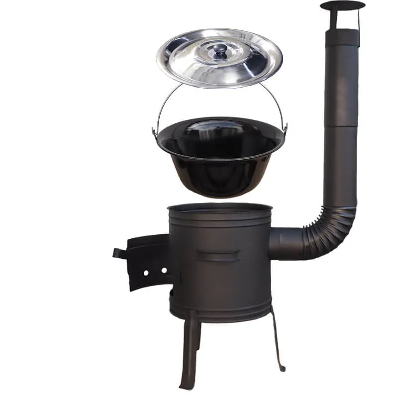 Smaltovaný kotlík 11 L BLACK + nerezová pokrievka INOX + žiaruvzdorná kotlina 33 cm Plus 700