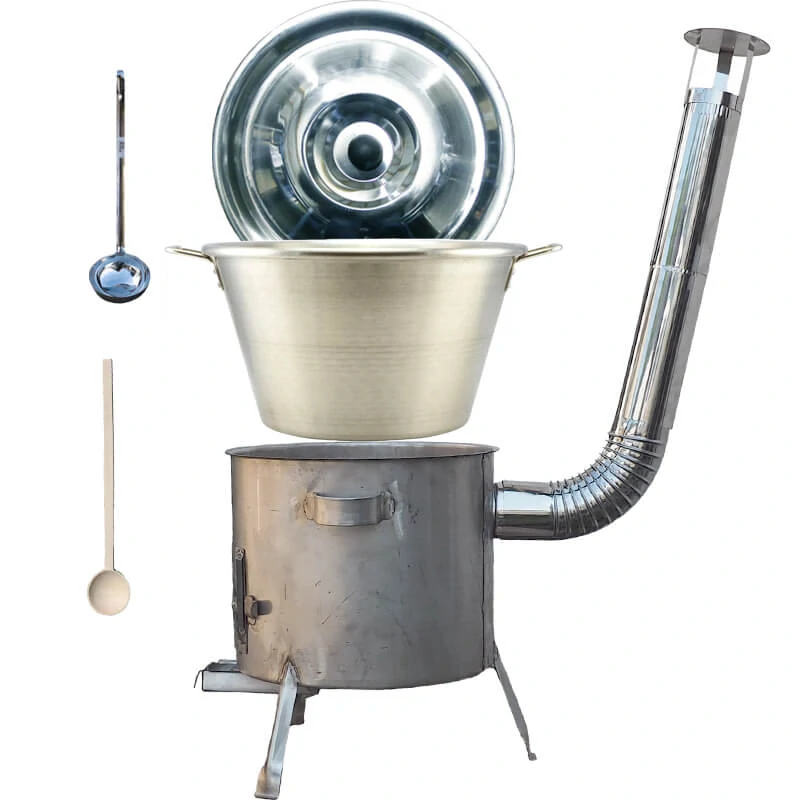 Nerezový kotol 40 L (1,2 mm) INOX + nerezová kotlina 45 cm (1,5 mm) STRONG CLASSIC