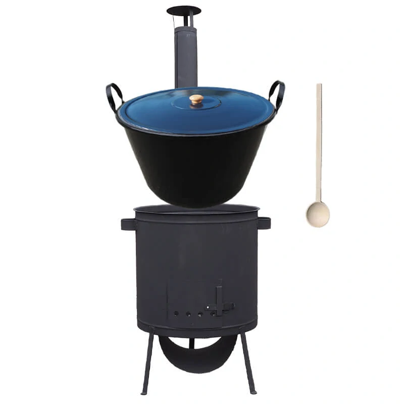 Smaltovaný kotol 70 L na zabíjačku + žiaruvzdorná kotlina 53 PLUS 600 4 MM + vareška