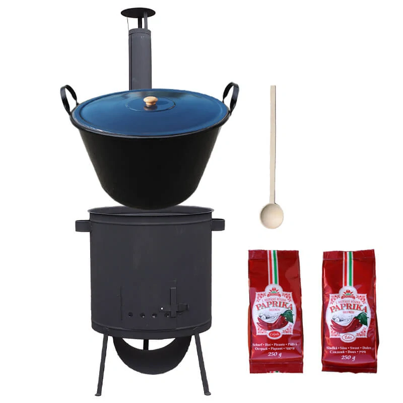 Smaltovaný kotol 60 L na zabíjačku + žiaruvzdorná kotlina 53 PLUS 600 4 MM + sladká a štipľavá paprika + vareška