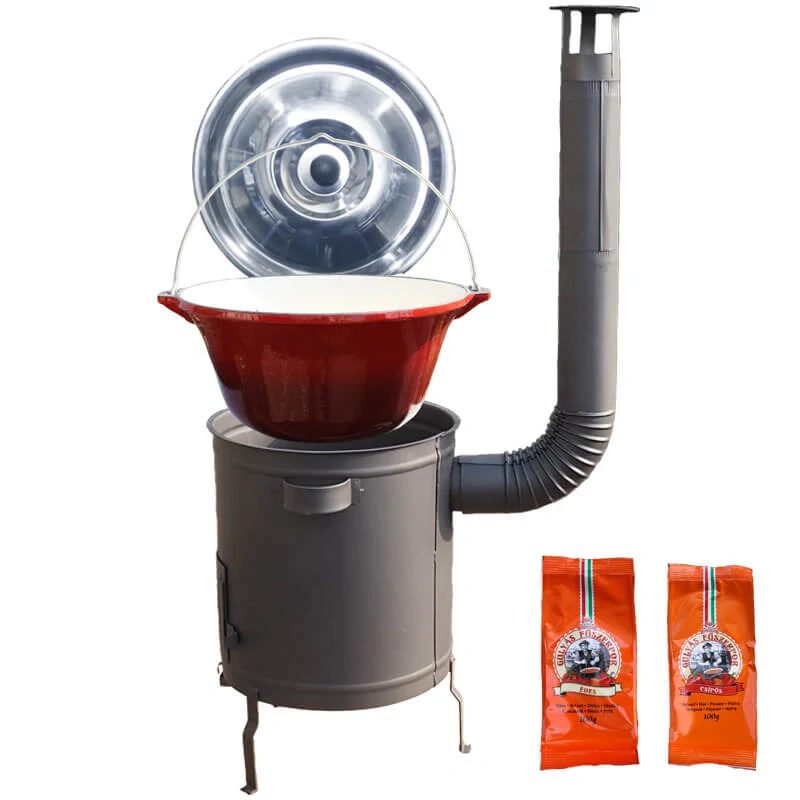 Liatinový kotlík so smaltovanou úpravou 22 L + žiaruvzdorná kotlina 42 cm (1,5 mm) STRONG + paprikové korenie na guláš - MIX 100 g