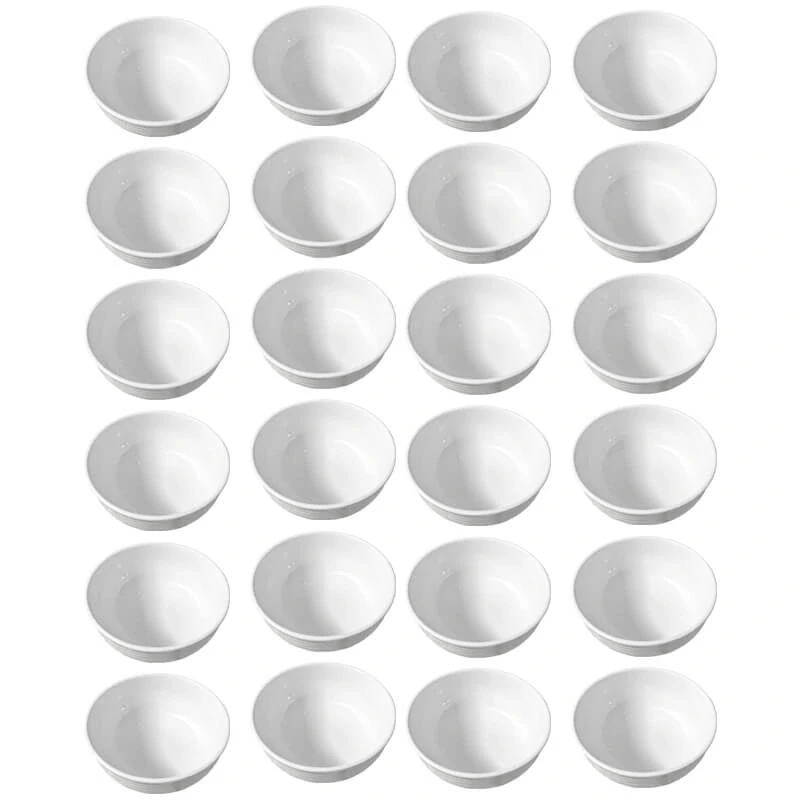 Set 24 ks: Prémiové biele misky s kamennou štruktúrou (750 ml)