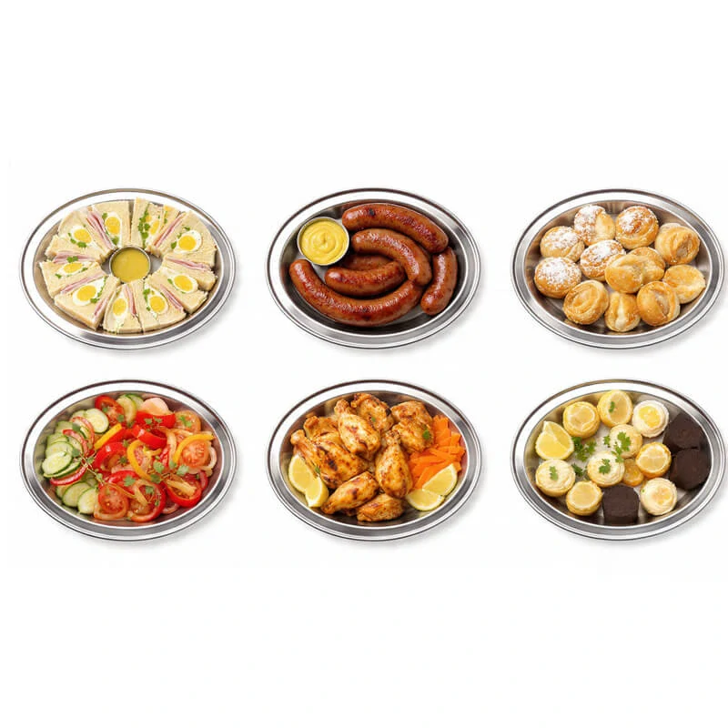 Nerezové podnosy pre catering – set 6 ks (45,5cm) - Servíruj s istotou a štýlom