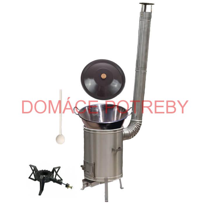 Zabíjačkový nerezový kotol 60 L + nerezová kotlina 53 cm + horák 7 kW