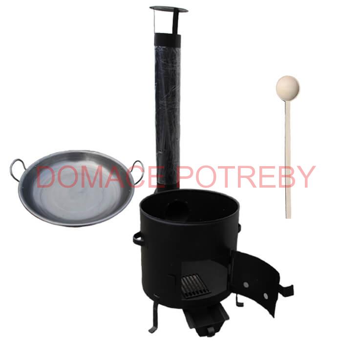 Železná panvica 46 cm na grilovanie + Kotlina 42 cm a vareška Garden Barbecue