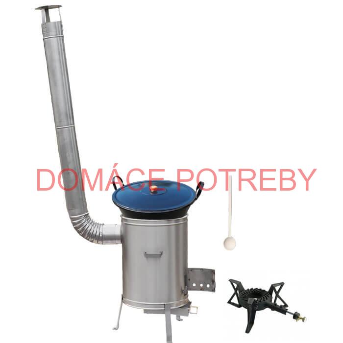 Zabíjačkový smaltovaný kotol 80 L + nerezová kotlina 56 cm + horák 7 kW