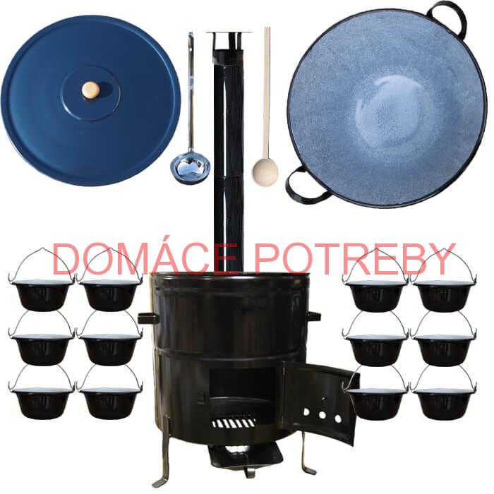 Smaltovaný kotol 70 L + servírovacie kotlíky (12 ks) BIG PARTY