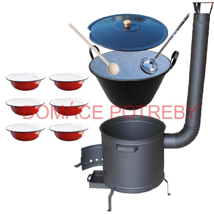 Smaltovaný kotol 60 L + smaltované taniere PLUS 600
