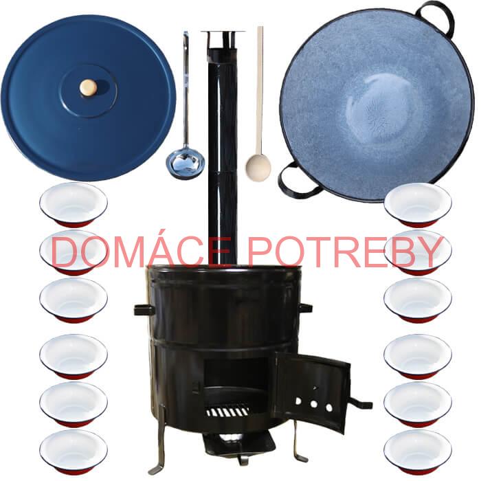 Smaltovaný kotol 80 L + smaltované taniere PLUS 600