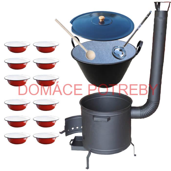 Smaltovaný kotol 80 L + žiaruvzdorná kotlina 60 cm PLUS 600