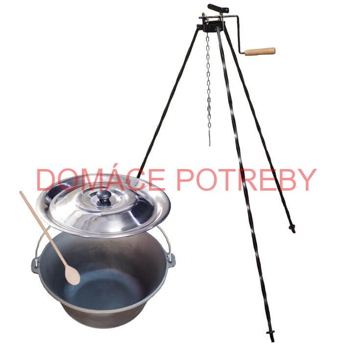 Liatinový kotlík 16 L + stojan s kladkou VAR