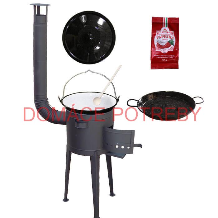 Smaltovaný kotlík 13 L + Paella smaltovaná panvica + vysoká žiaruvzdorná kotlina 36 cm PLUS 600