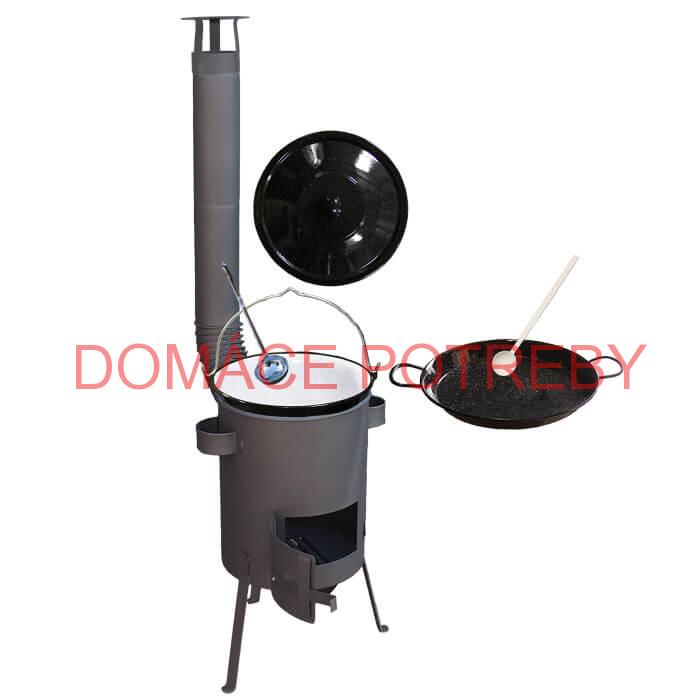 Smaltovaný kotlík 20 L + Paella smaltovaná panvica 46 cm + žiaruvzdorná kotlina 42 PLUS 600 4 MM
