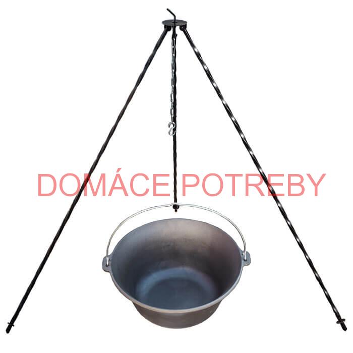 Liatinový kotlík 7,2 L + trojnožka 1,2 m