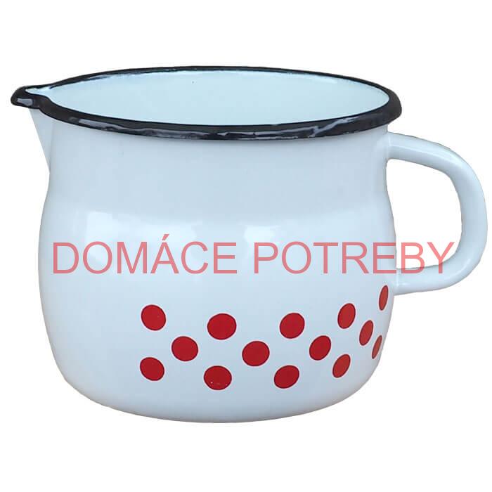 Smaltovaný hrnček s výlevkou 1,5 L baňatý - bodkovaný