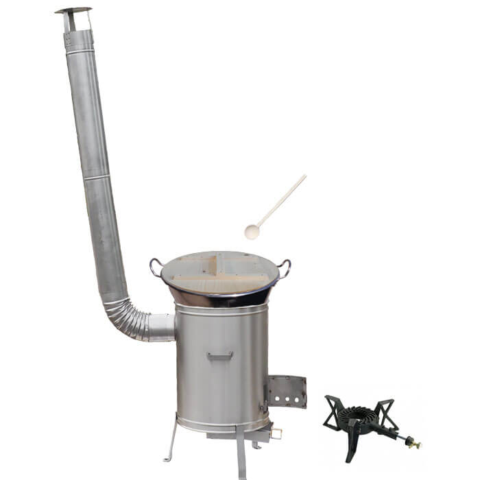 Zabíjačkový nerezový kotol 100 L + nerezová kotlina 60 cm + horák 7 kW + vareška