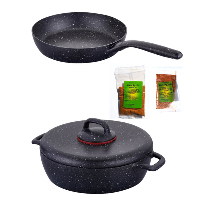 Hrniec s pokrievkou + panvica + korenie Classic Plus Volkanit