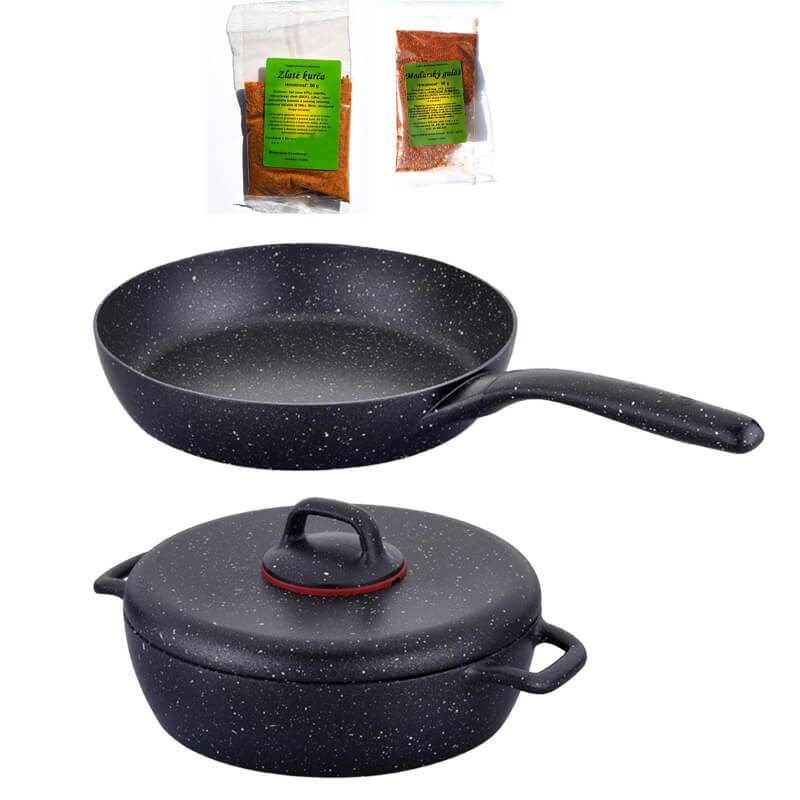 Hrniec s pokrievkou + panvica + korenie Classic Plus Volkanit