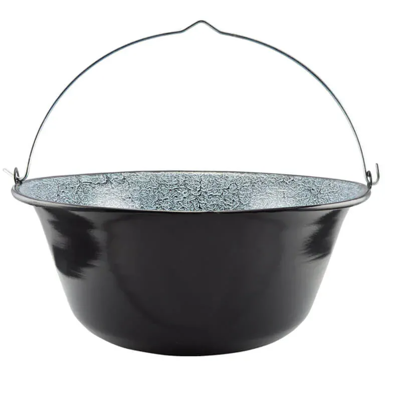 Smaltovaný kotlík 13 L + Nerezová kotlina 36 INOX + misky 12 ks