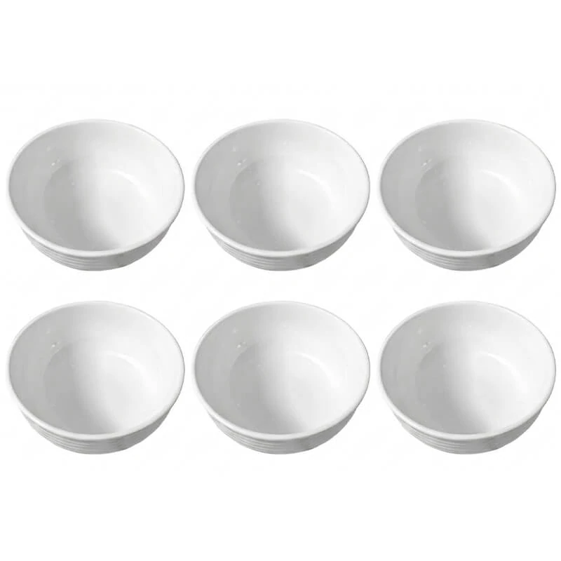 Set 6 ks: Prémiové biele misky s kamennou štruktúrou (750 ml)