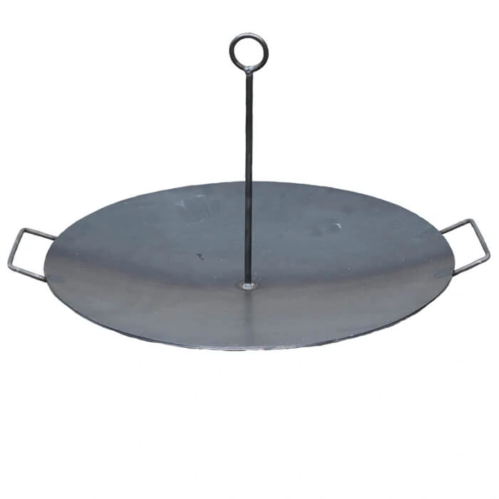 Grilovacia súprava CLASSIC STEEL PRO: Trojnožka 1,2 m s kladkou + Železná panvica 49 cm