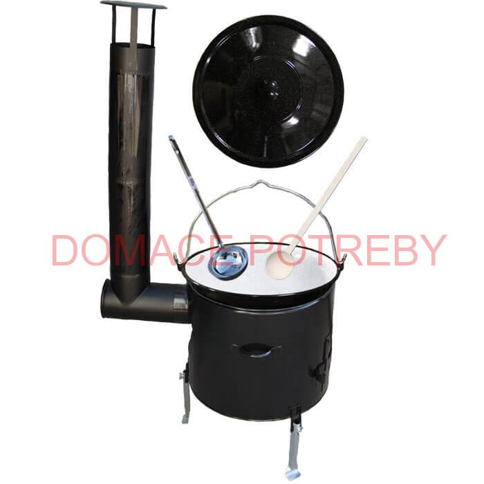 Smaltovaný kotlík 10 L (1,2 mm) + smaltovaná kotlina 31 cm + vareška a naberačka Easy party