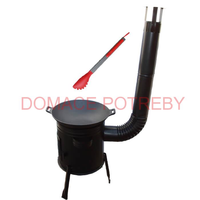 Liatinový wok 36 cm + kotlina 31 cm a obracačka WOK AZIA