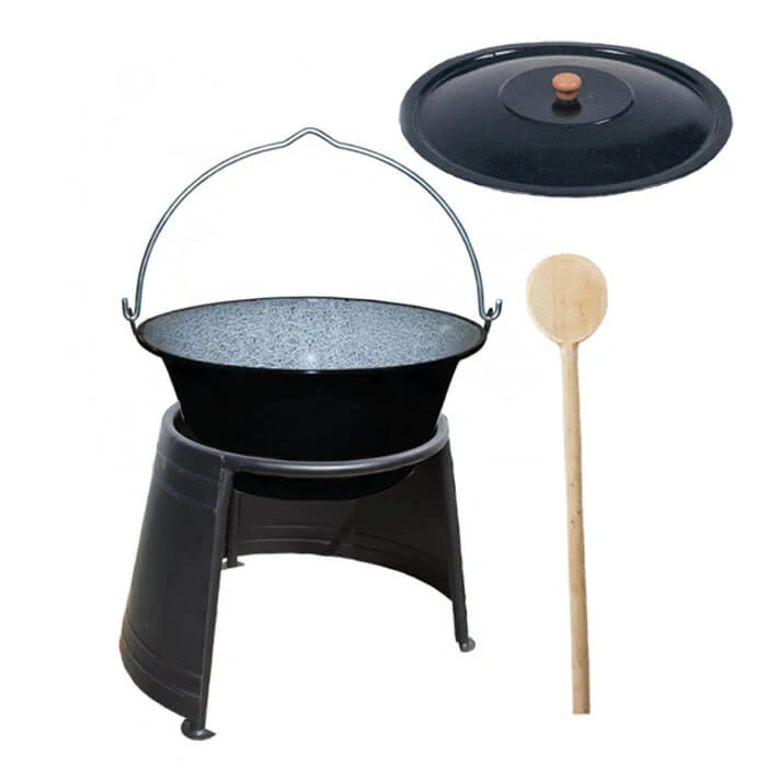 Smaltovaný kotlík 13 L (1,2 mm) + pokrievka + chránič plameňa