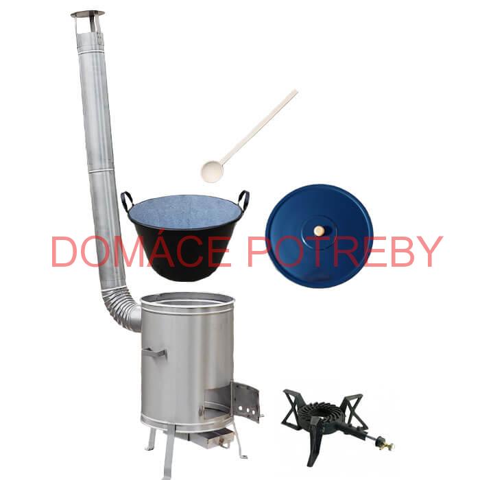Zabíjačkový smaltovaný kotol 80 L + nerezová kotlina 56 cm + horák 7 kW