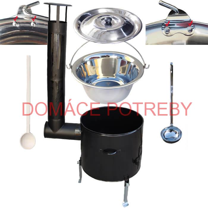 Smaltovaný kotlíkový set 42 cm + zosilnený nerezový kotlík 20 L