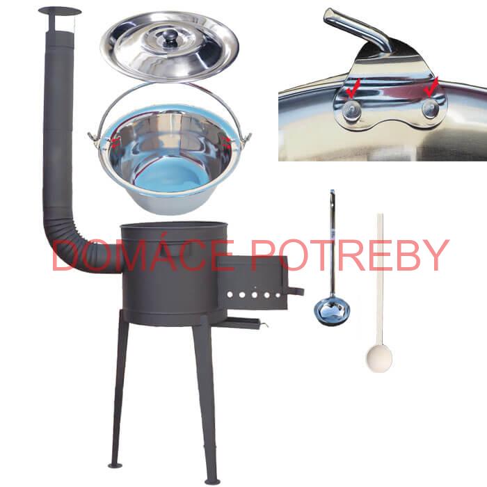 Kotlíkový gulášový set 36 PLUS 600 + nerezový kotlík 15 L (0,8 mm)