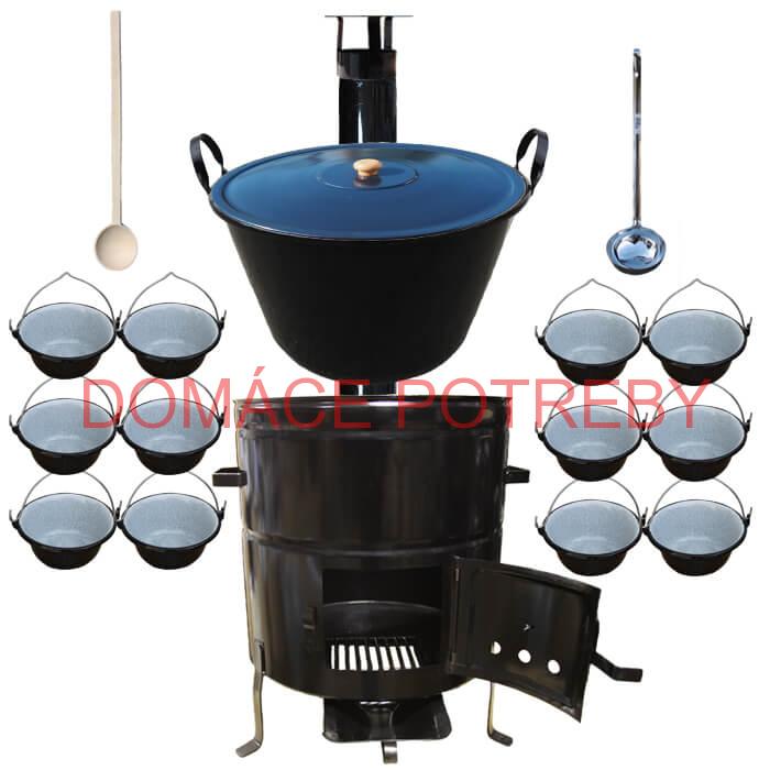 Smaltovaný kotol 60 L + servírovacie kotlíky (12 ks) BIG PARTY