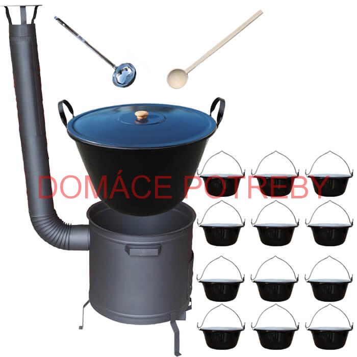 Smaltovaný kotol 60 L + servírovacie kotlíky (12 ks)PLUS 600
