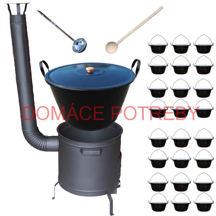 Smaltovaný kotol 80 L + servírovacie kotlíky (24 ks) PLUS 600 