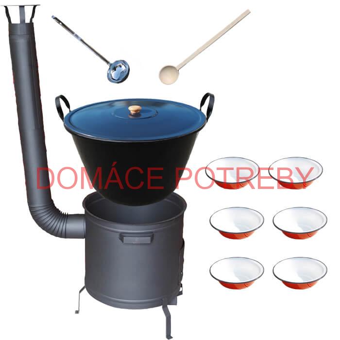 Smaltovaný kotol 50 L + smaltované taniere PLUS 600