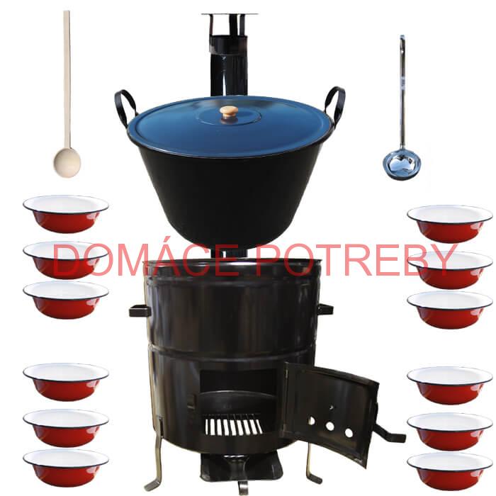 Smaltovaný kotol 80 L + smaltované taniere PLUS 600
