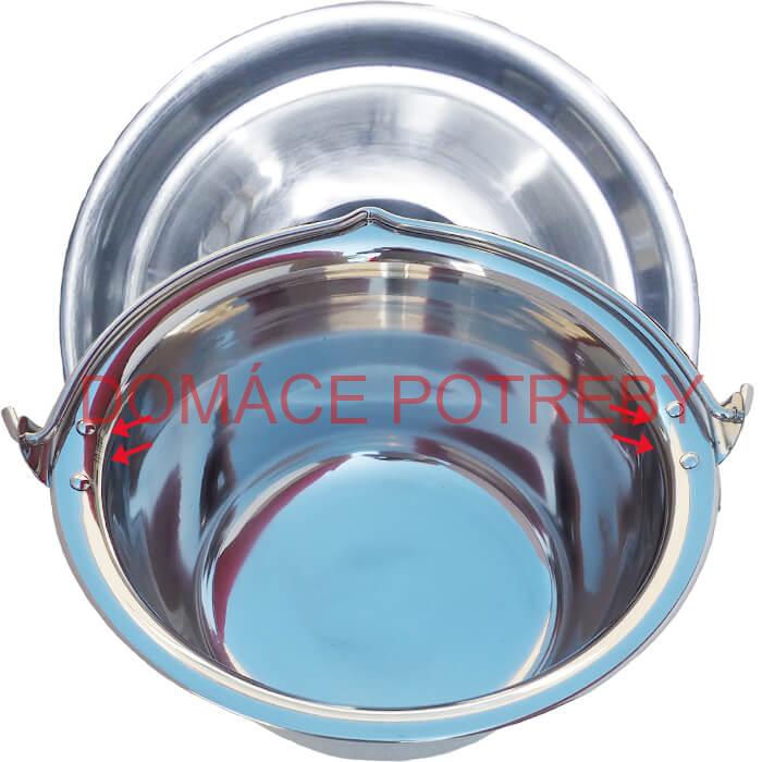 Antikorový kotlík 15 L (0,8 mm) s nitmi + pokrievka
