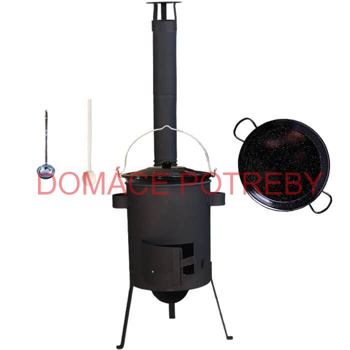 Smaltovaný kotlík 20 L + Paella smaltovaná panvica 46 cm + žiaruvzdorná kotlina 42 PLUS 600 4 MM