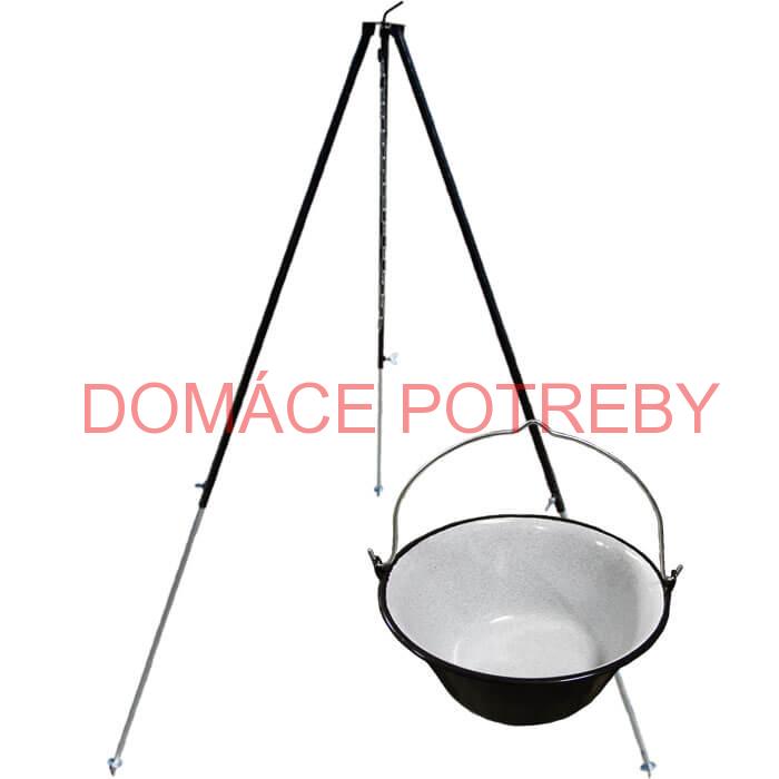 Smaltovaný kotlík 50 L + teleskopická trojnožka 1,7 m