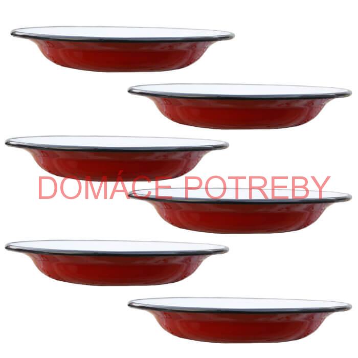 Súprava smaltovaných plytkých tanierov 22 cm 6 ks