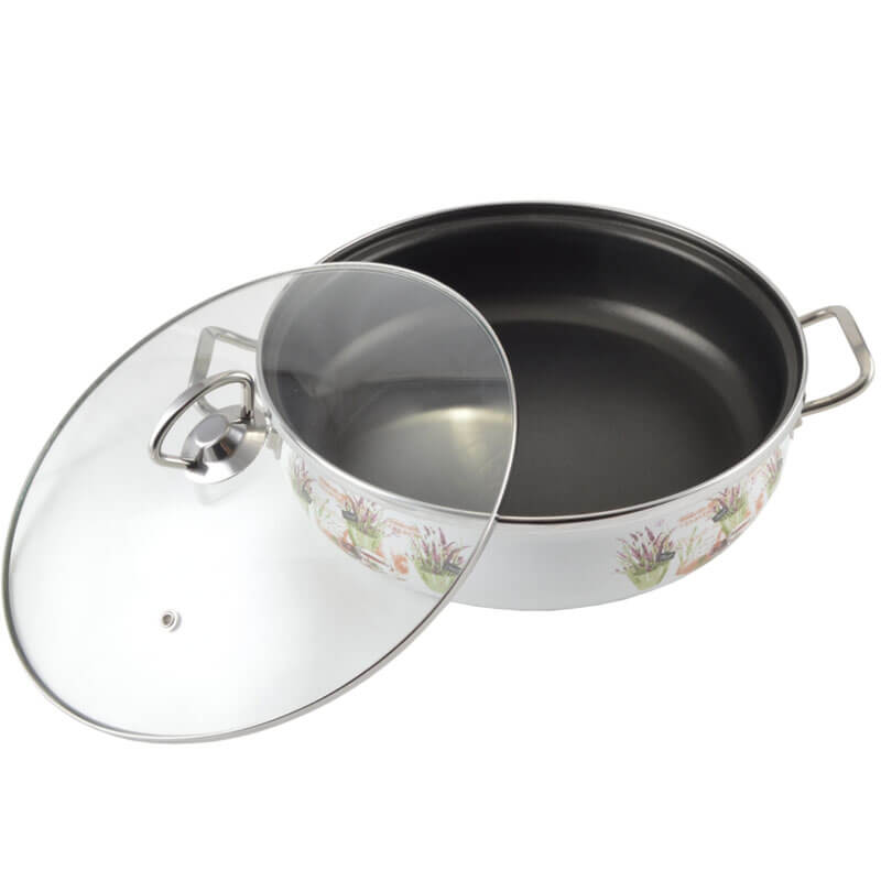 Smaltovaná rajnica s pokrievkou 26 cm LEVANDUĽA