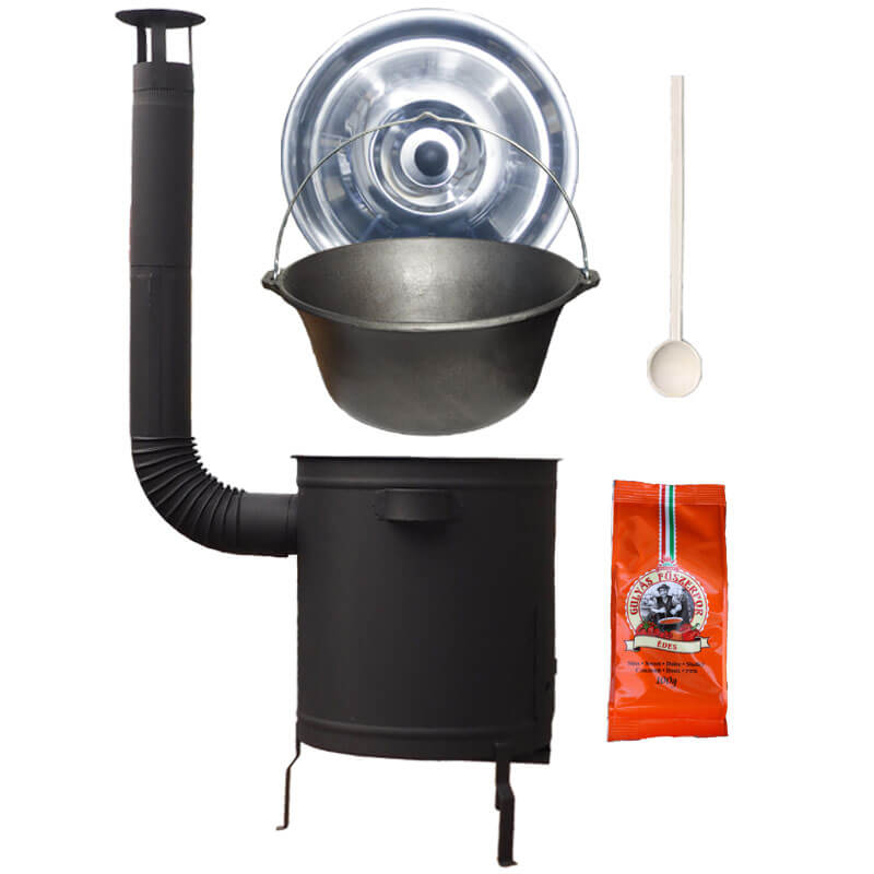 Liatinový kotlík 16 L + Hrubostenná kotlina 36 cm (1,5 mm) STRONG + žiaruvzdorná farba Plus 600