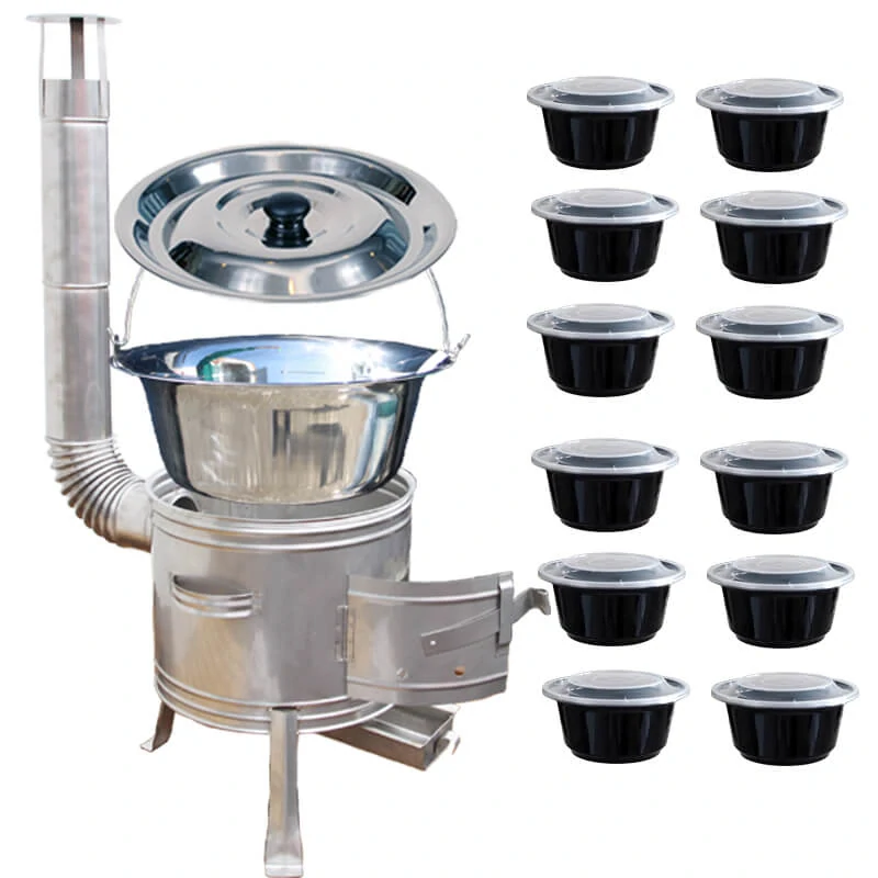 Nerezový kotlík 22 L (0,8 mm) INOX + Nerezová kotlina 42 INOX + misky 12 ks